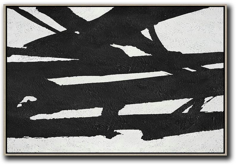 Abstract Painting On Canvas,Oversized Horizontal Minimal Art On Canvas - Giant Wall Decor